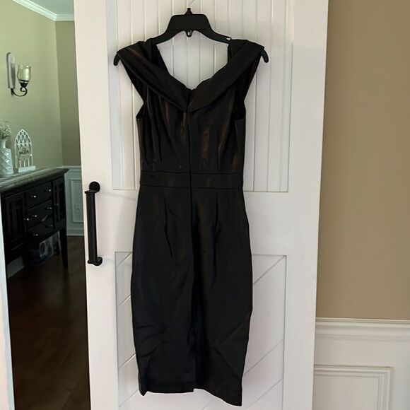 Zara Black Faux Leather Pencil Dress - Picture 7 of 9